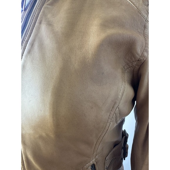 *Flawed Harley Davidson Women's Calamity Fringe Leather Jacket Brown Medium - Picture 14 of 16